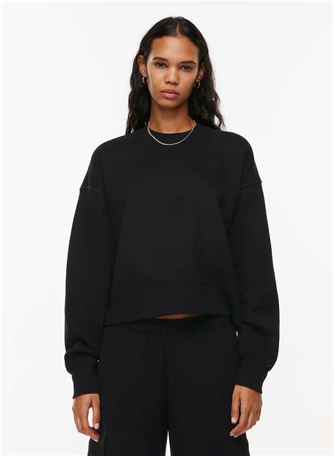 cozy fleece mega boxy crew sweatshirt .